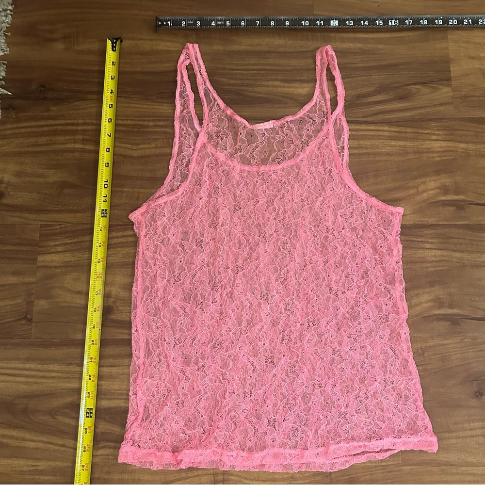 PINK Victoria's Secret Pretty Pink Lace Tank Top - Picture 4 of 5
